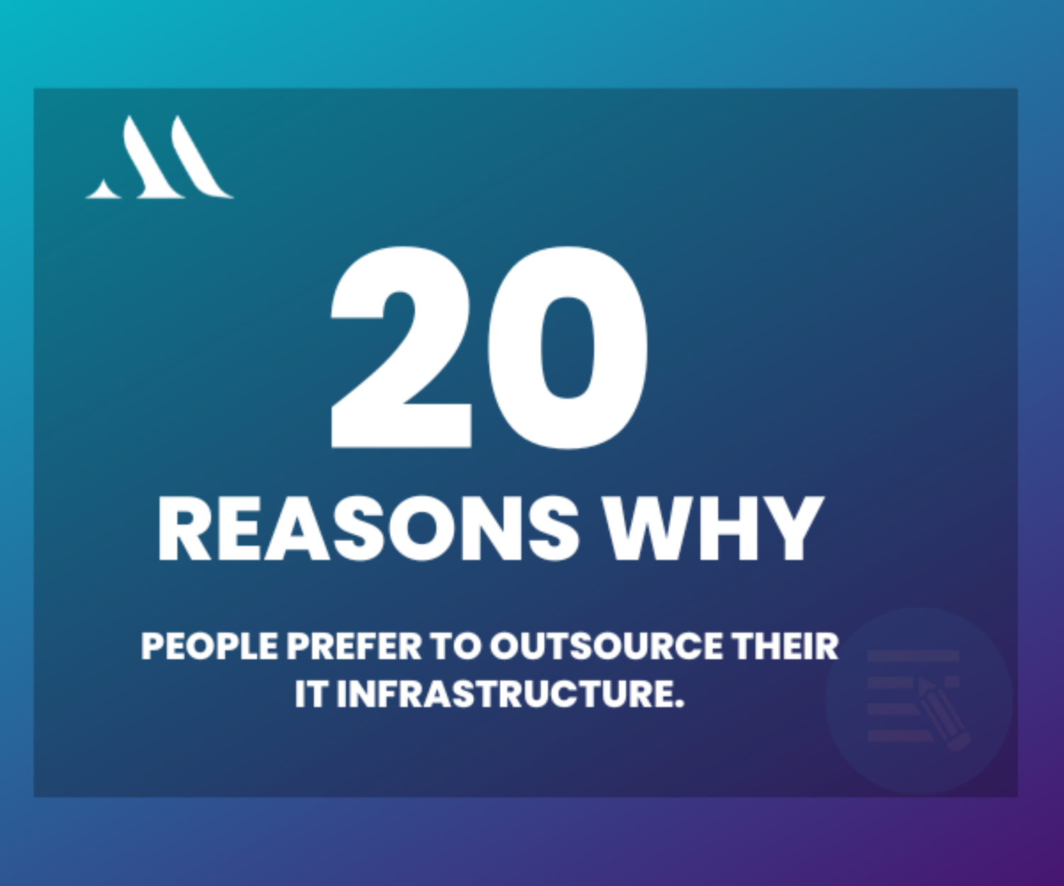 Why people prefer to outsource their IT infrastructure.